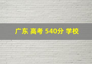 广东 高考 540分 学校